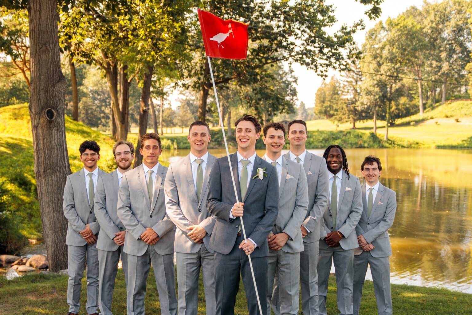 Grey suits, sage ties and the Twin Lakes flag